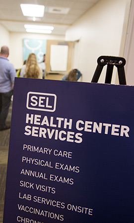 poster displaying the services of the health clinic